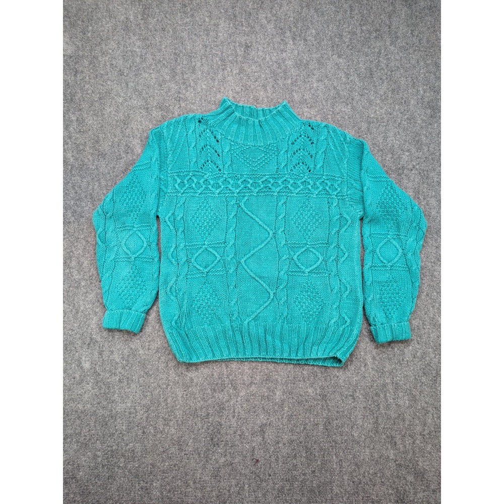 Club Sportif de Paris Vintage 80s Knit Sweater Cable Retro Granny Core‎ Chunky